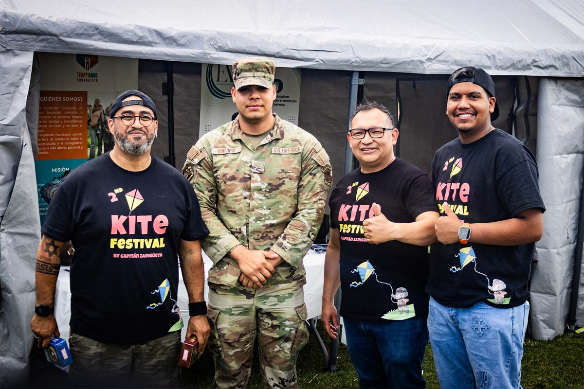 kite festival USA in Utah, a group of volunteers
